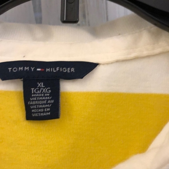 TOMMY Hilfiger XL Yellow and cream henley. Cute - Picture 4 of 7
